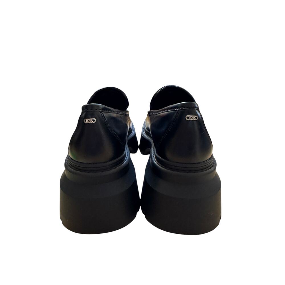 Michael Kors Shiloh Leather Chunky Loafers Platform Slip On Black Sz 9.5 NWT - Picture 5 of 7